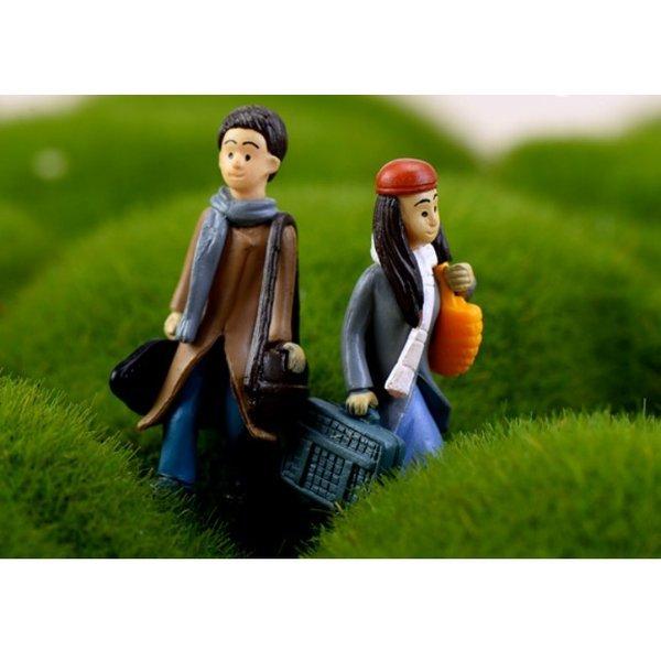 テラリウムフィギュア 男子女子 大サイズ ミニ人形 人間 情景コレクション ミニフィギュア 苔テラリウム スノー