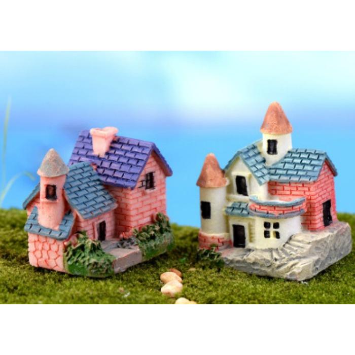 家模型 別荘4種 テラリウムフィギュア コケリウム 箱庭 観葉植物小物