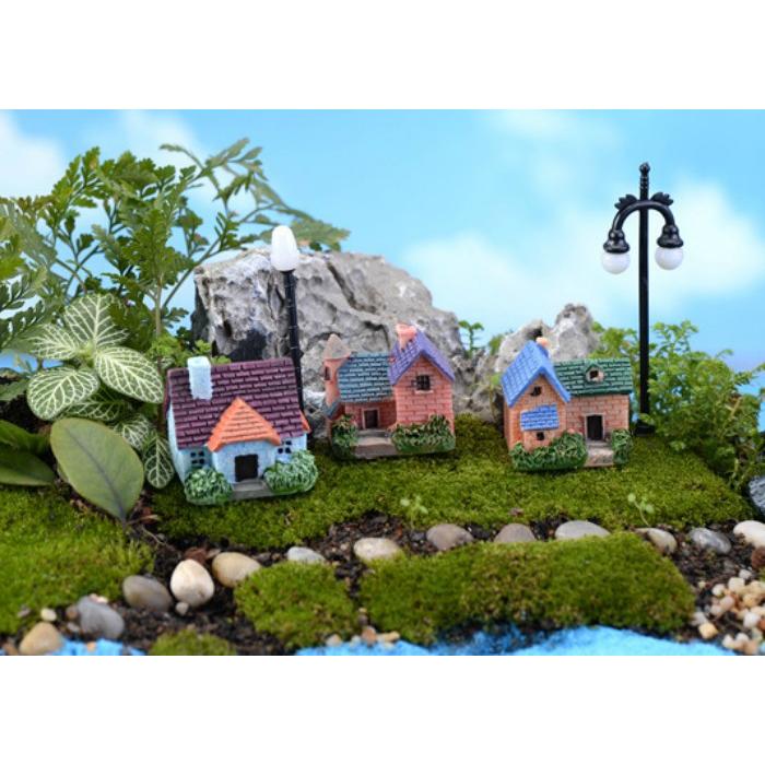 家模型 別荘4種 テラリウムフィギュア コケリウム 箱庭 観葉植物小物