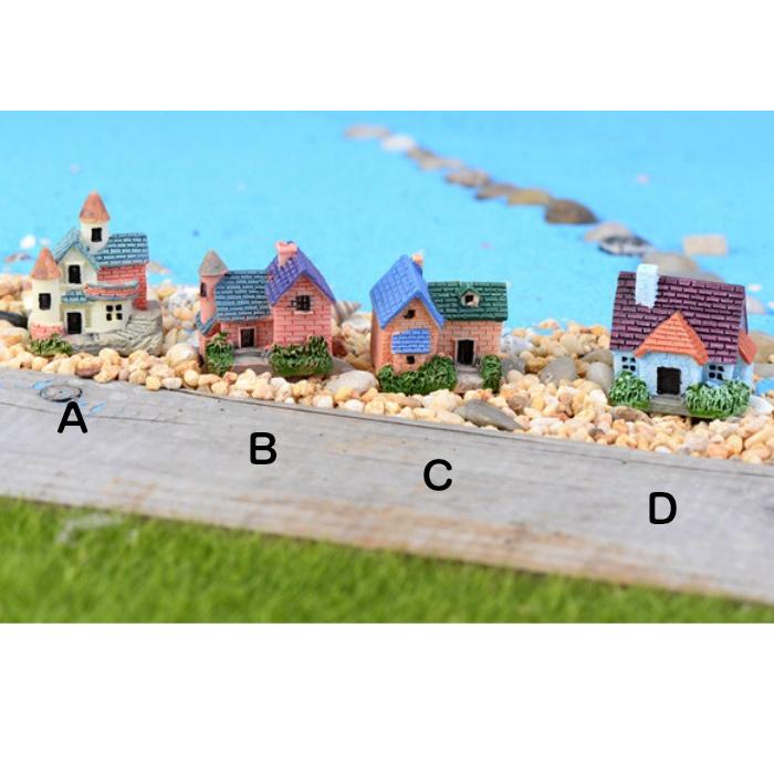 家模型 別荘4種 テラリウムフィギュア コケリウム 箱庭 観葉植物小物