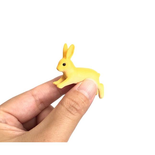 うさぎ 模型 オレンジ グレー 動物 フィギュア テラリウム ミニ