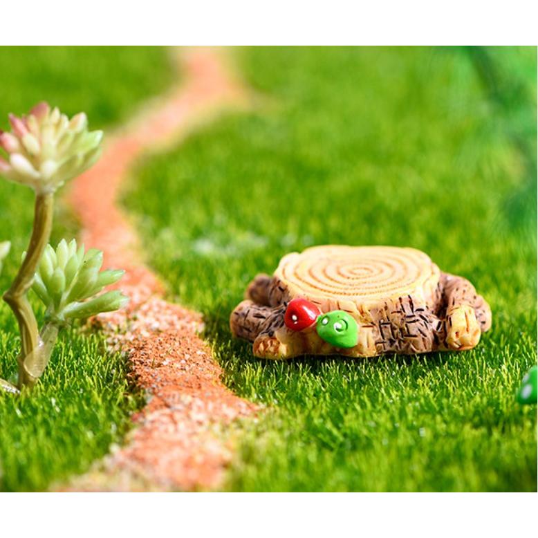 テラリウム きのこ付き 切り株 小 ミニチュア コケリウム ジオラマ 苔