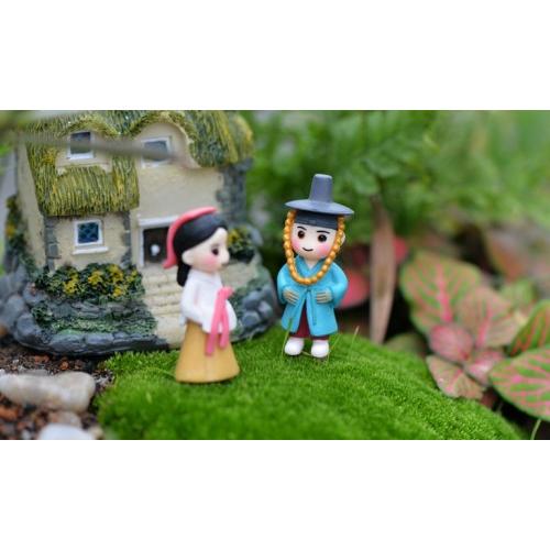 ミニチュア人形 韓国服装カップル テラリウム フィギュア ミニ人形