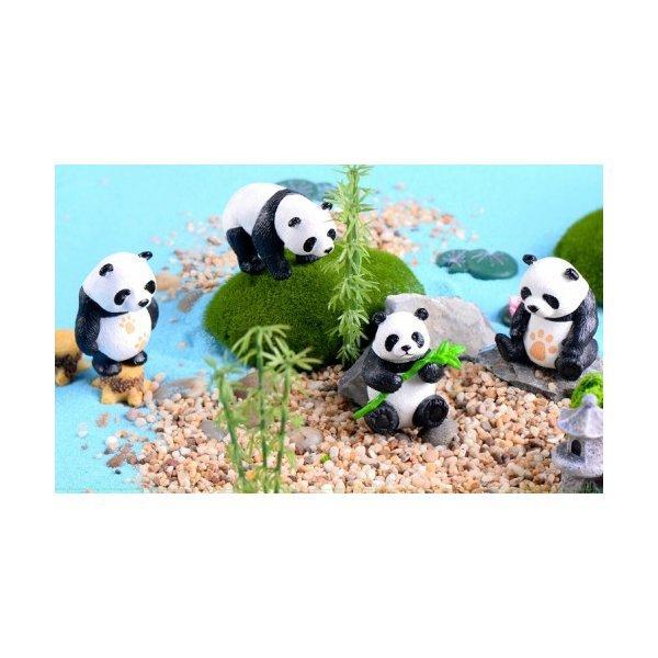 動物フィギュア 竹パンダ 4種4体 小 ぱんだ テラリウム フィギュア