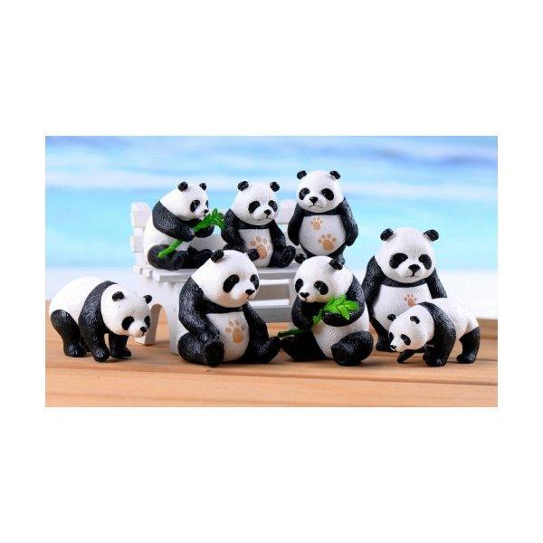 パンダフィギュア 4体セット 動物フィギュア 竹パンダ 4種4体 小 ぱんだ テラリウム フィギュア