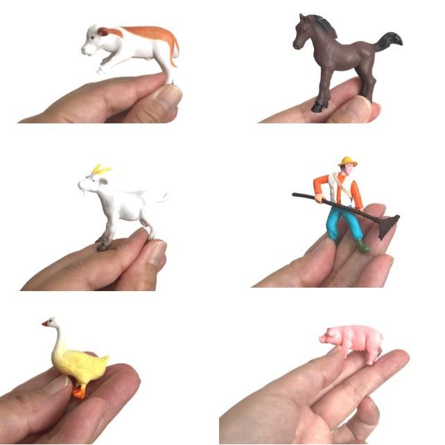 動物フィギュア 農民 うま ぶた うし やぎ あひる アニマル 動物模型