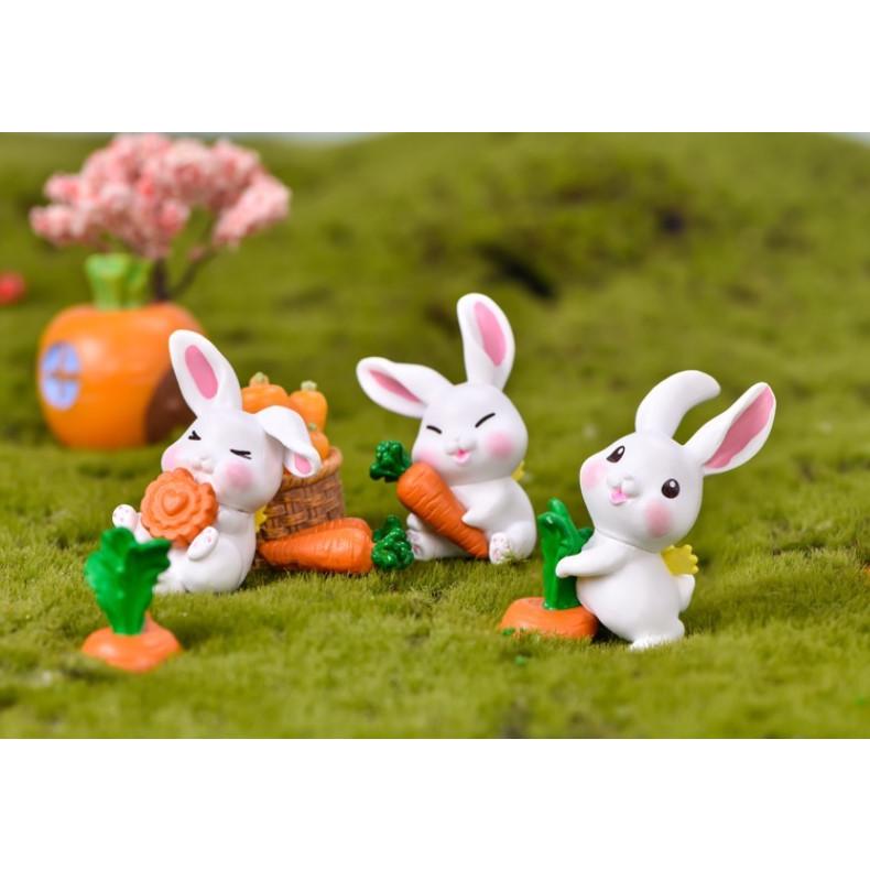 動物フィギュア にんじん 抜く うさぎ6体 テラリウム フィギュア