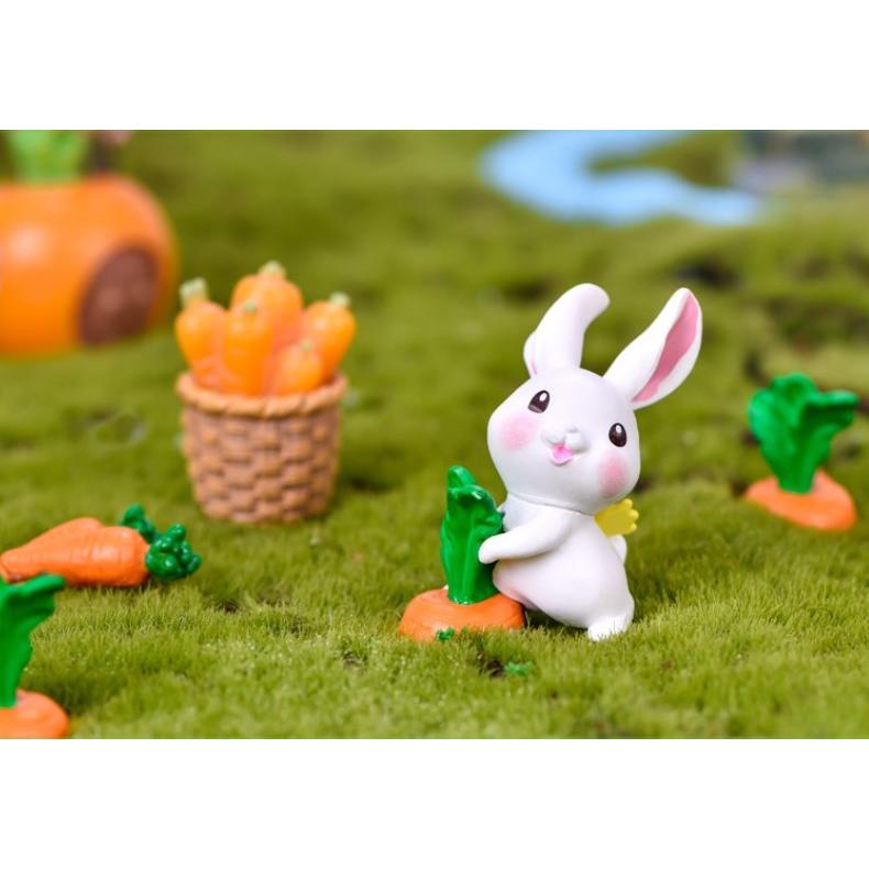 動物フィギュア にんじん 抜く うさぎ6体 テラリウム フィギュア