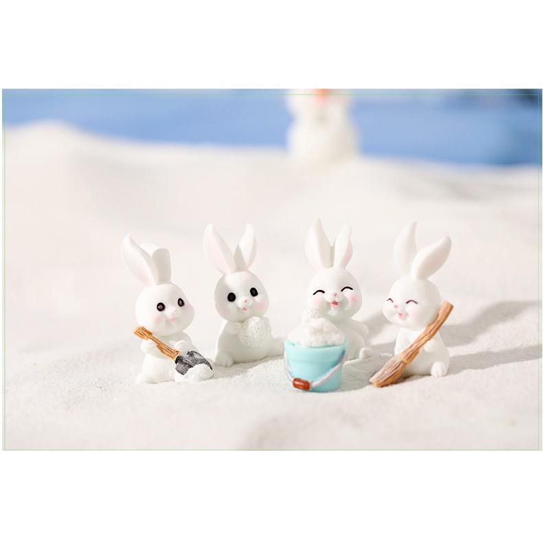 動物フィギュア 雪 うさぎ クリスマスツリー 雪だるま 押し車