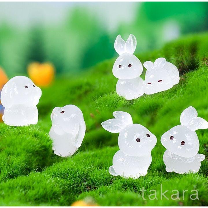 光るうさぎ8種 夜光 蓄光 動物 フィギュア テラリウム ミニ
