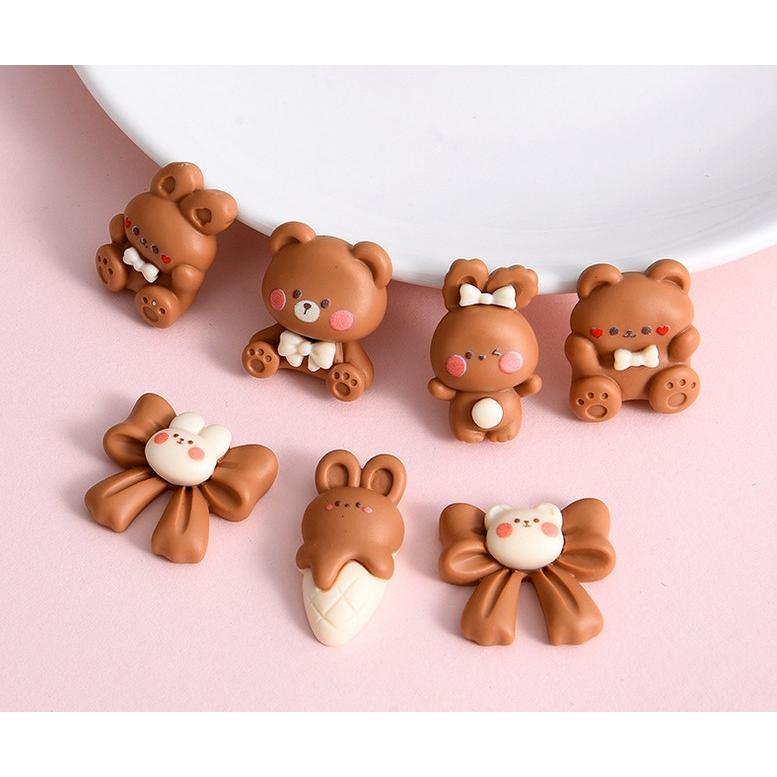 デコパーツ うさぎ2色 デコレーションパーツ デコ電 ハンドメイド