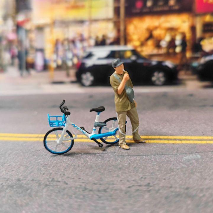 HO人形 情景コレクション ジオラマ人形 1:64 自転車 タバコ人形