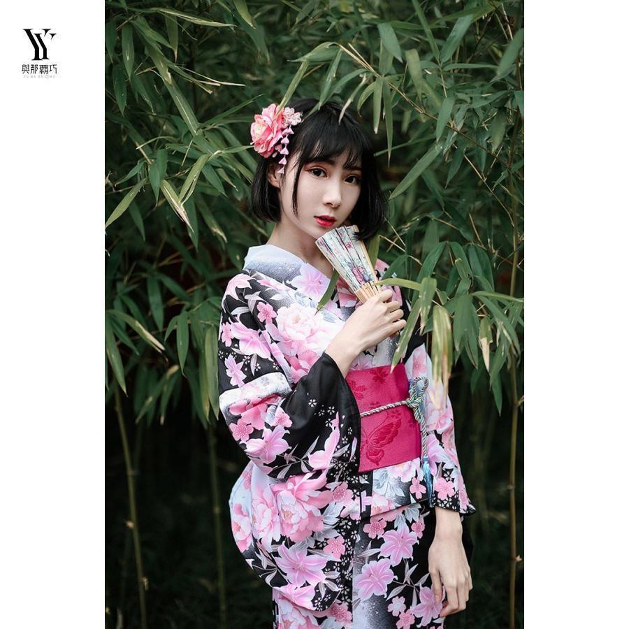 大人　浴衣ドレス　セパレート　花柄 ピンク 浴衣・帯セット 浴衣 セパレート 大人 レディース セット ワンピース 黒 ピンク