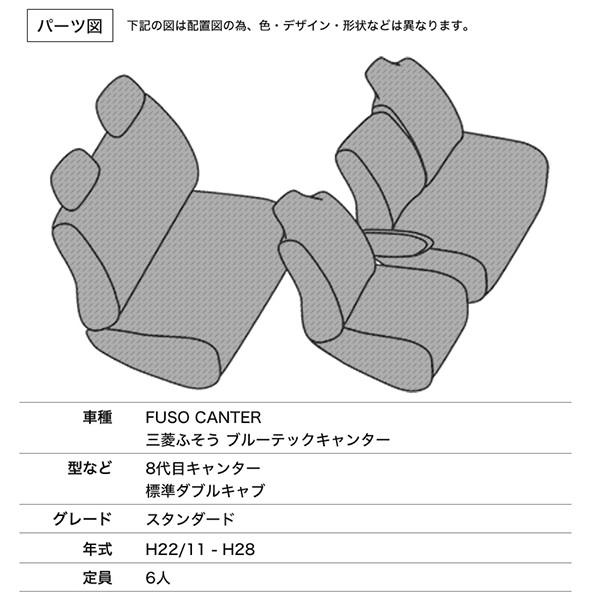 シートカバー 三菱ふそう ブルーテックキャンター 8代目キャンター 標準ダブルキャブ スタンダード 定員6人 シルバーダイヤモンドチェック｜takarabune｜02