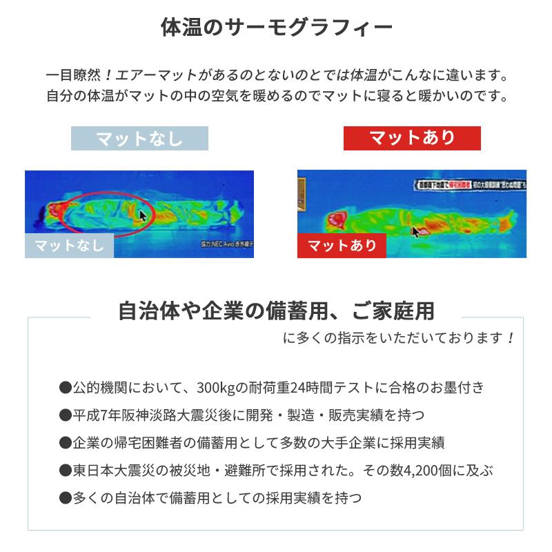 簡易エアーマット まくら機能有り 日本製 災害対策 防災 アウトドア 車