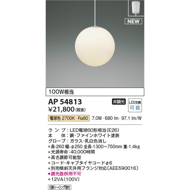 KOIZUMI（コイズミ） コイズミ照明 AP54813 LEDペンダントライト