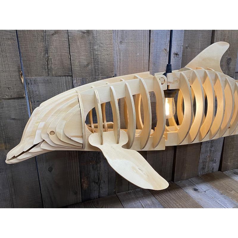 アジアン照明 T-BLAND D843 イルカ おしゃれ 天井照明 吊り下げ 木製