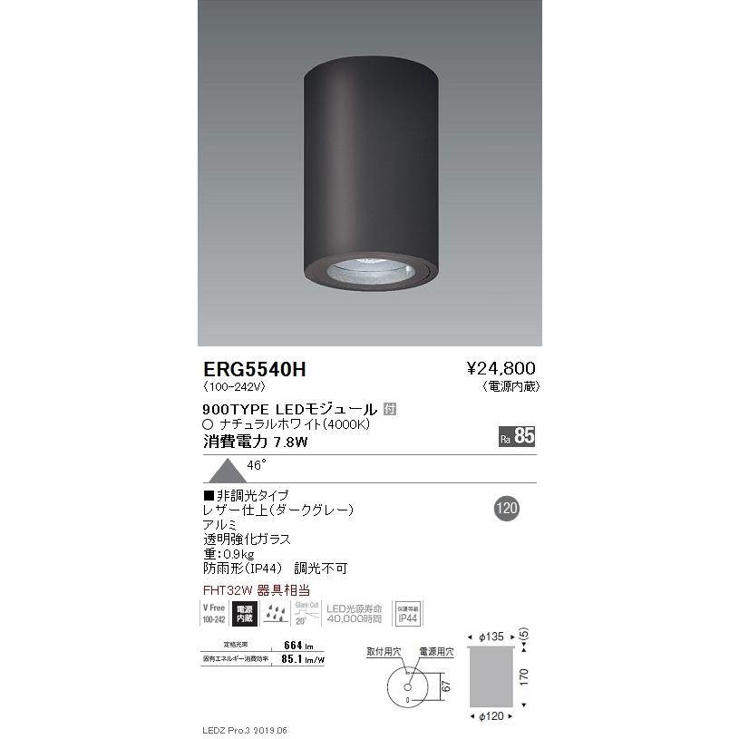 遠藤照明 施設照明 LED軒下用シーリングダウンライト Rsシリーズ FHT32W器具相当 900タイプ 46°超広角配光 ナチュラルホワイト ERG5540H