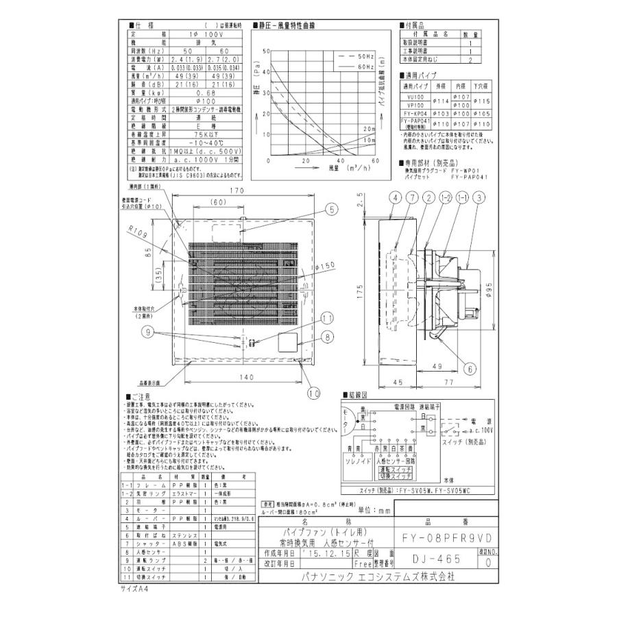 Panasonic（パナソニック） FY-08PFR9VD パイプファン 人感センサー付