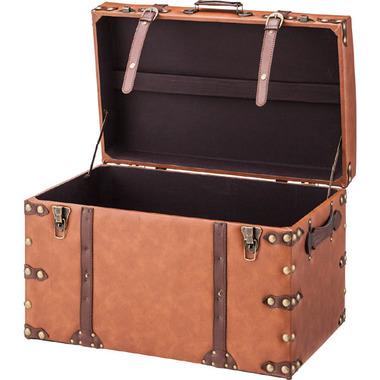 IW-276 東谷 収納家具 収納箱 トランクセット 色：ブラウン ロット1 S:W50×D35.5×H35／L:W66×D41×H46_3