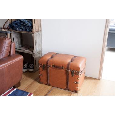 IW-276 東谷 収納家具 収納箱 トランクセット 色：ブラウン ロット1 S:W50×D35.5×H35／L:W66×D41×H46_5