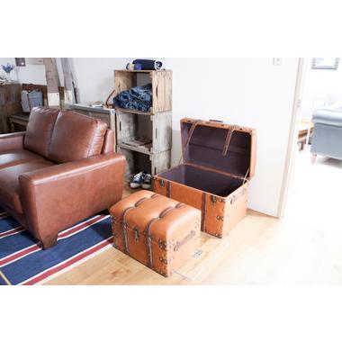 IW-276 東谷 収納家具 収納箱 トランクセット 色：ブラウン ロット1 S:W50×D35.5×H35／L:W66×D41×H46_6
