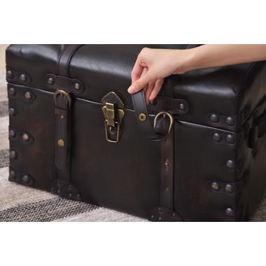 IW-876 東谷 収納家具 収納箱 トランクセット 色：ブラック ロット1 S:W50×D35.5×H35／L:W66×D41×H46_10