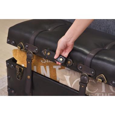 IW-876 東谷 収納家具 収納箱 トランクセット 色：ブラック ロット1 S:W50×D35.5×H35／L:W66×D41×H46_11