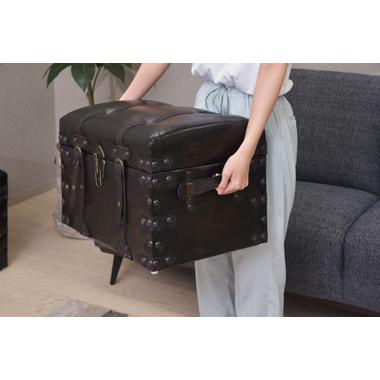 IW-876 東谷 収納家具 収納箱 トランクセット 色：ブラック ロット1 S:W50×D35.5×H35／L:W66×D41×H46_12