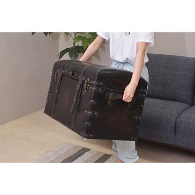 IW-876 東谷 収納家具 収納箱 トランクセット 色：ブラック ロット1 S:W50×D35.5×H35／L:W66×D41×H46_13