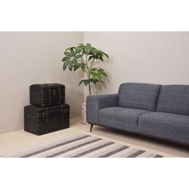 IW-876 東谷 収納家具 収納箱 トランクセット 色：ブラック ロット1 S:W50×D35.5×H35／L:W66×D41×H46_14