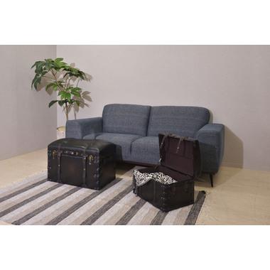 IW-876 東谷 収納家具 収納箱 トランクセット 色：ブラック ロット1 S:W50×D35.5×H35／L:W66×D41×H46_15