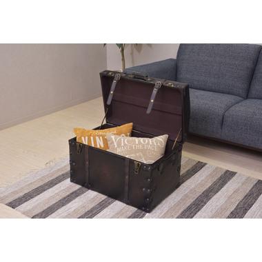 IW-876 東谷 収納家具 収納箱 トランクセット 色：ブラック ロット1 S:W50×D35.5×H35／L:W66×D41×H46_16