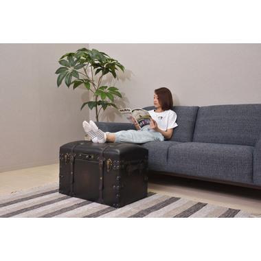 IW-876 東谷 収納家具 収納箱 トランクセット 色：ブラック ロット1 S:W50×D35.5×H35／L:W66×D41×H46_17