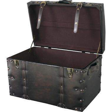 IW-876 東谷 収納家具 収納箱 トランクセット 色：ブラック ロット1 S:W50×D35.5×H35／L:W66×D41×H46_1