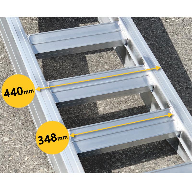 アルミブリッジ アルミラダー 全長3.2M 2本セット 耐荷重4.5t アルミブリッジ アルミラダー 全長3.2M 2本セット 耐荷重4.5t