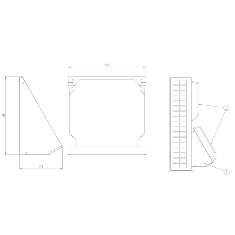 ダイキン（DAIKIN） KPWJ5G280 オーケー器材 室外機用 上吹出ガイド