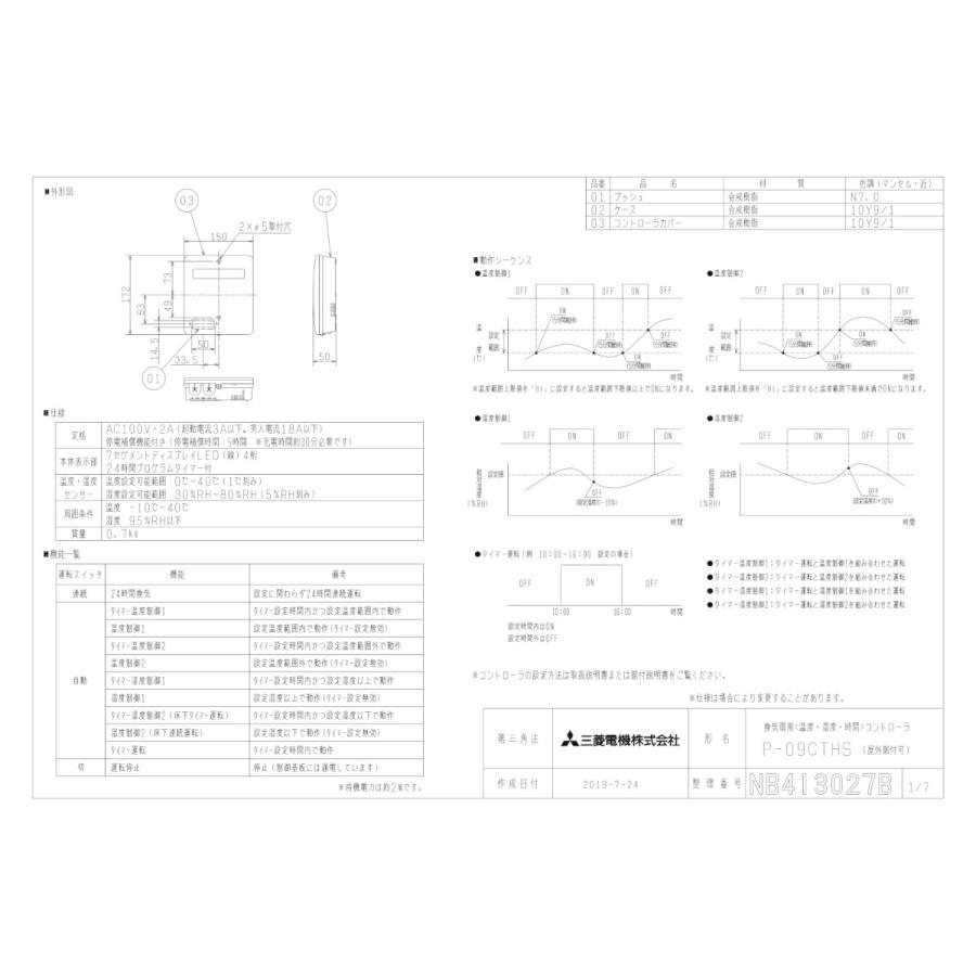 ※るい P-09CTHS 5台 三菱（MITSUBISHI） 三菱電機 P-09CTHS 換気扇用（湿度・温度・時間