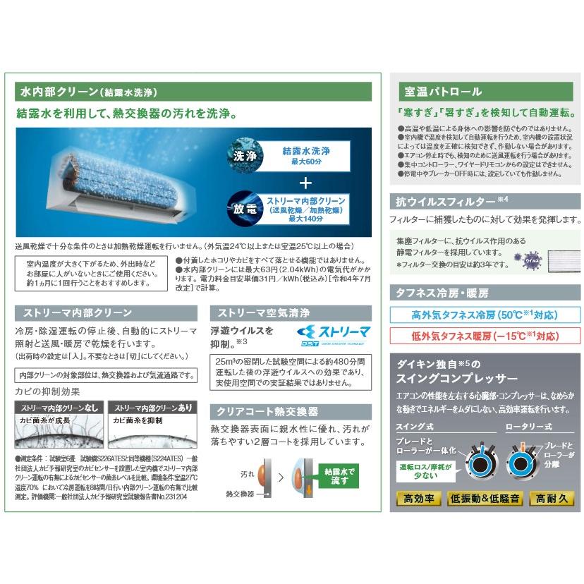 ダイキン（DAIKIN） S226ATES-W (おもに6畳用) ルームエアコン E 
