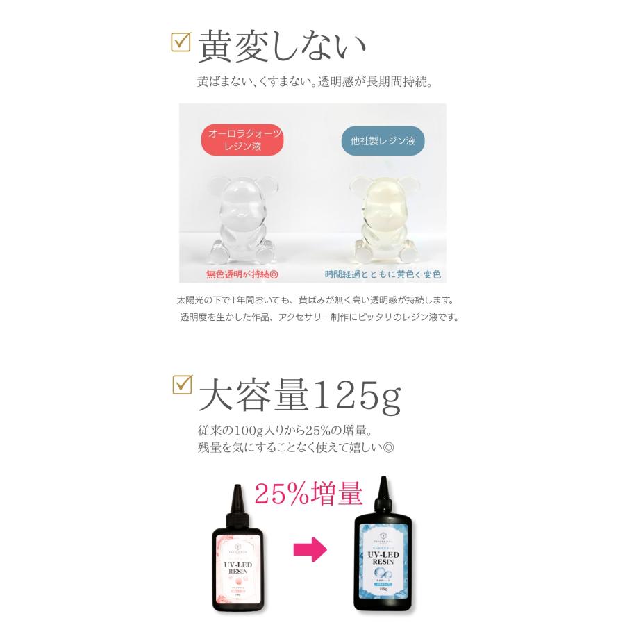 オーロラクォーツ レジン液 125g 大容量 お得【メール便対応】超クリア