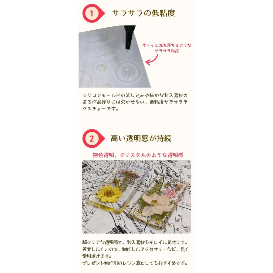 レジン液 サラサラタイプ セレスタイト 低粘度 4本セット 100g入り 大