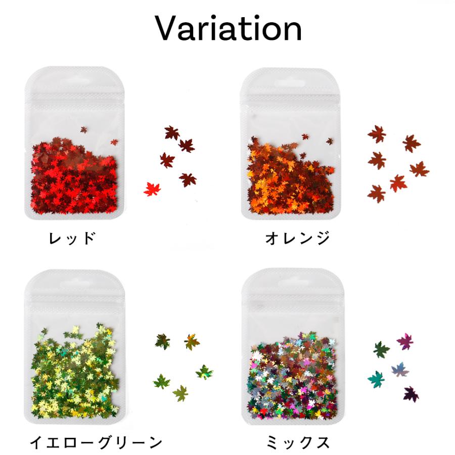 カエデ ホログラム 2g 楓 メープル 紅葉 もみじ リーフ 葉っぱ 虹色