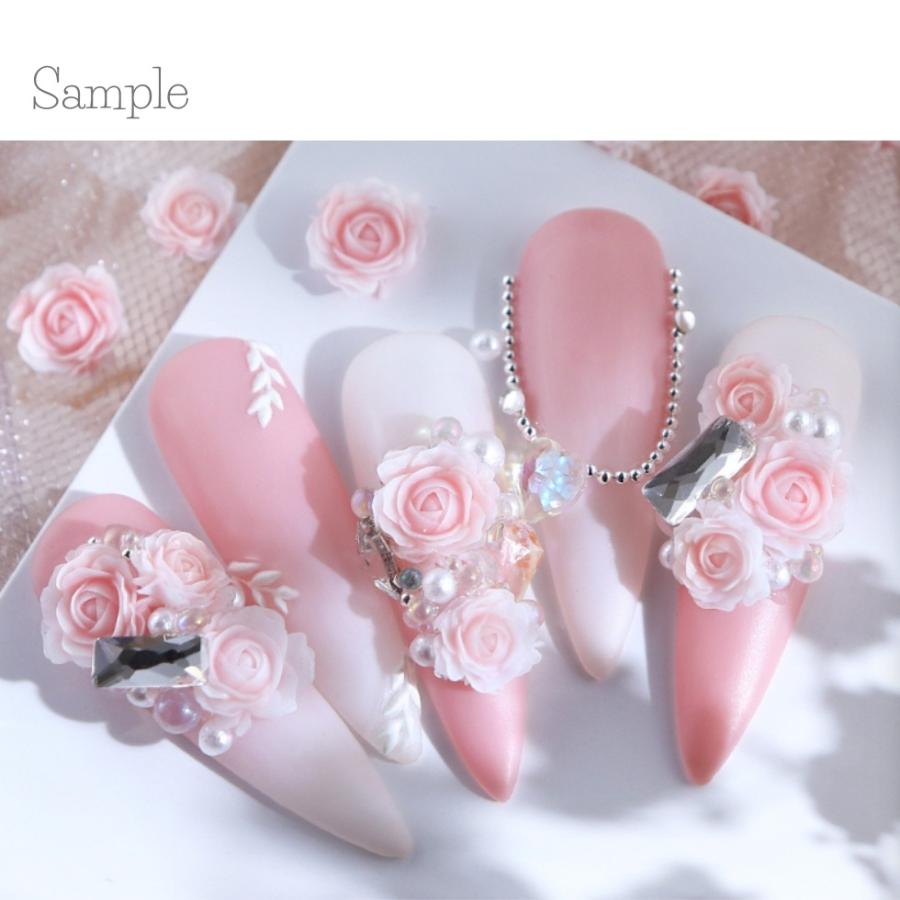 ラメホロ クラッシュシェル パール 薔薇 レジン パーツ チャーム ローズ パール パーツセット ジュエルパーツ ネイルパーツ ビジュー