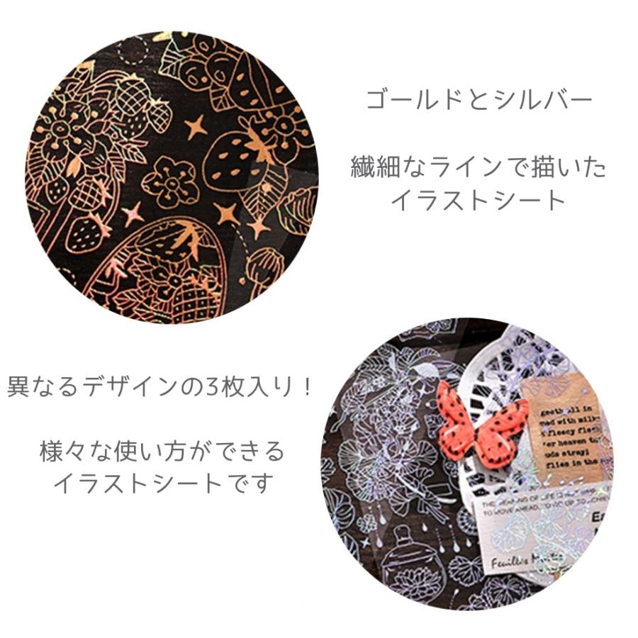 レジン シール ゴールド シルバー 金 銀 ボタニカル フルーツ フラワー