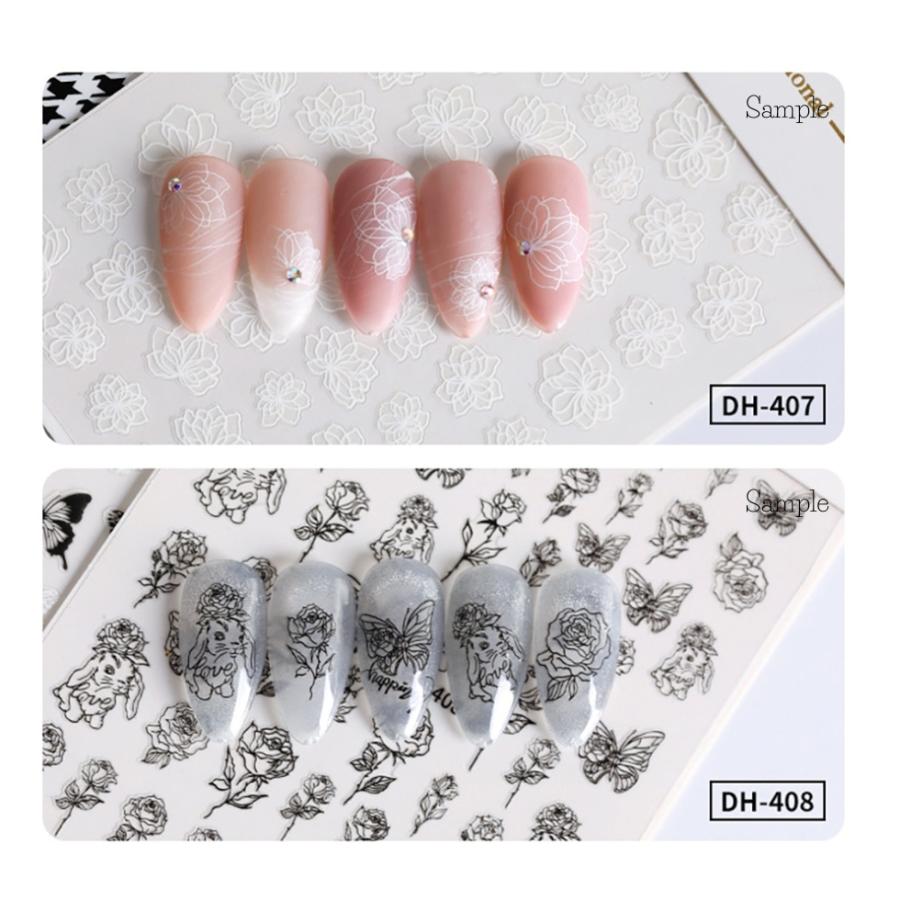 ネイルシール レース バタフライ 透かし 上品 大人かわいい ネイル