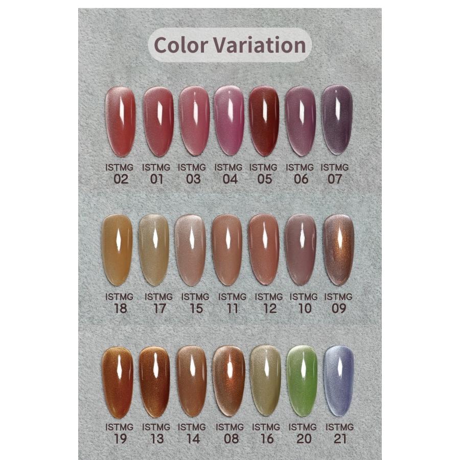 全色セット HEMA FREE 超微粒子 サテン マグネットジェル 21色セット