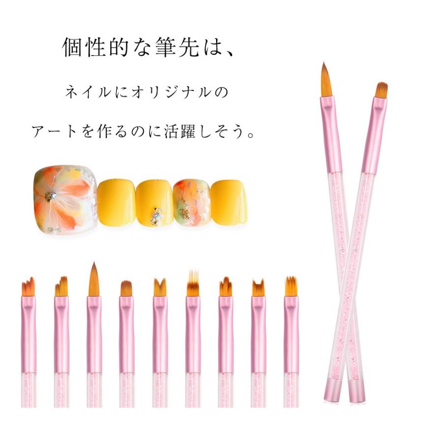 ネイルブラシ ジェルネイル ブラシ アート9本セット フラワー【メール