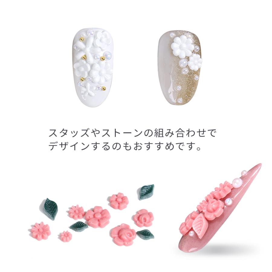 シリコンモールド 3D ネイル フラワー リーフ 3種【メール便対応