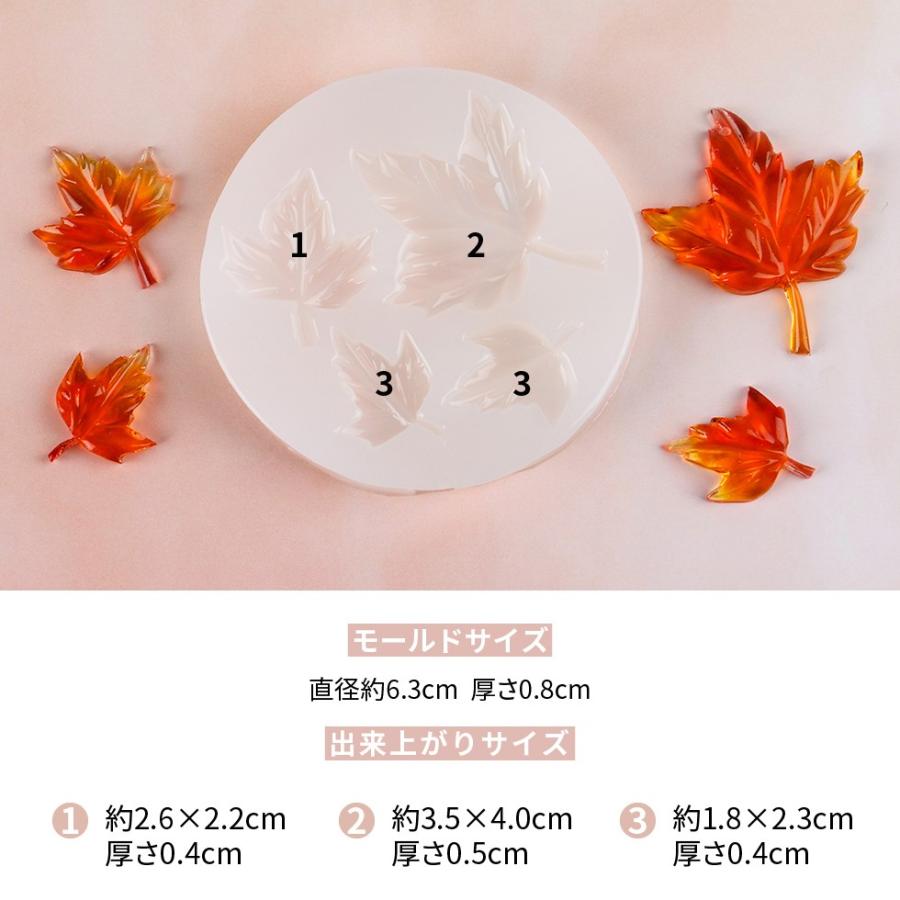 シリコンモールド カエデ 秋 紅葉 もみじ 葉っぱ 葉【メール便対応