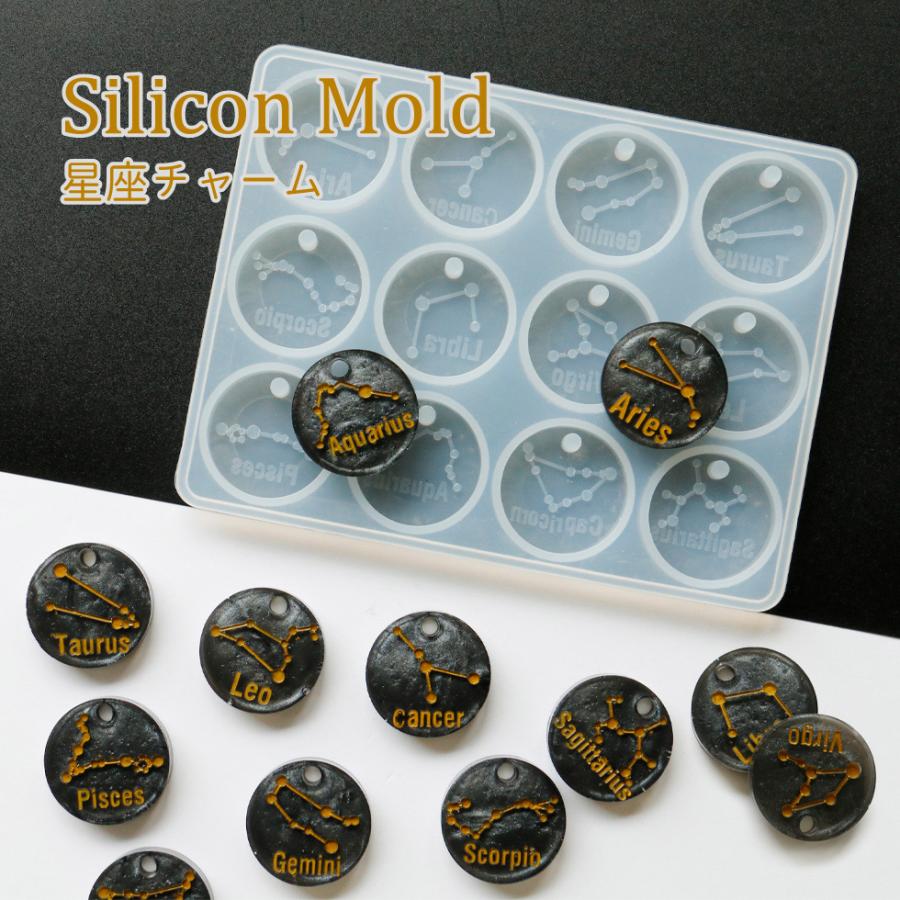 シリコンモールド 12星座 チャーム コイン型 【メール便対応】シリコン型 レジン型 : 東京タカラネイル - 通販 - Yahoo!ショッピング